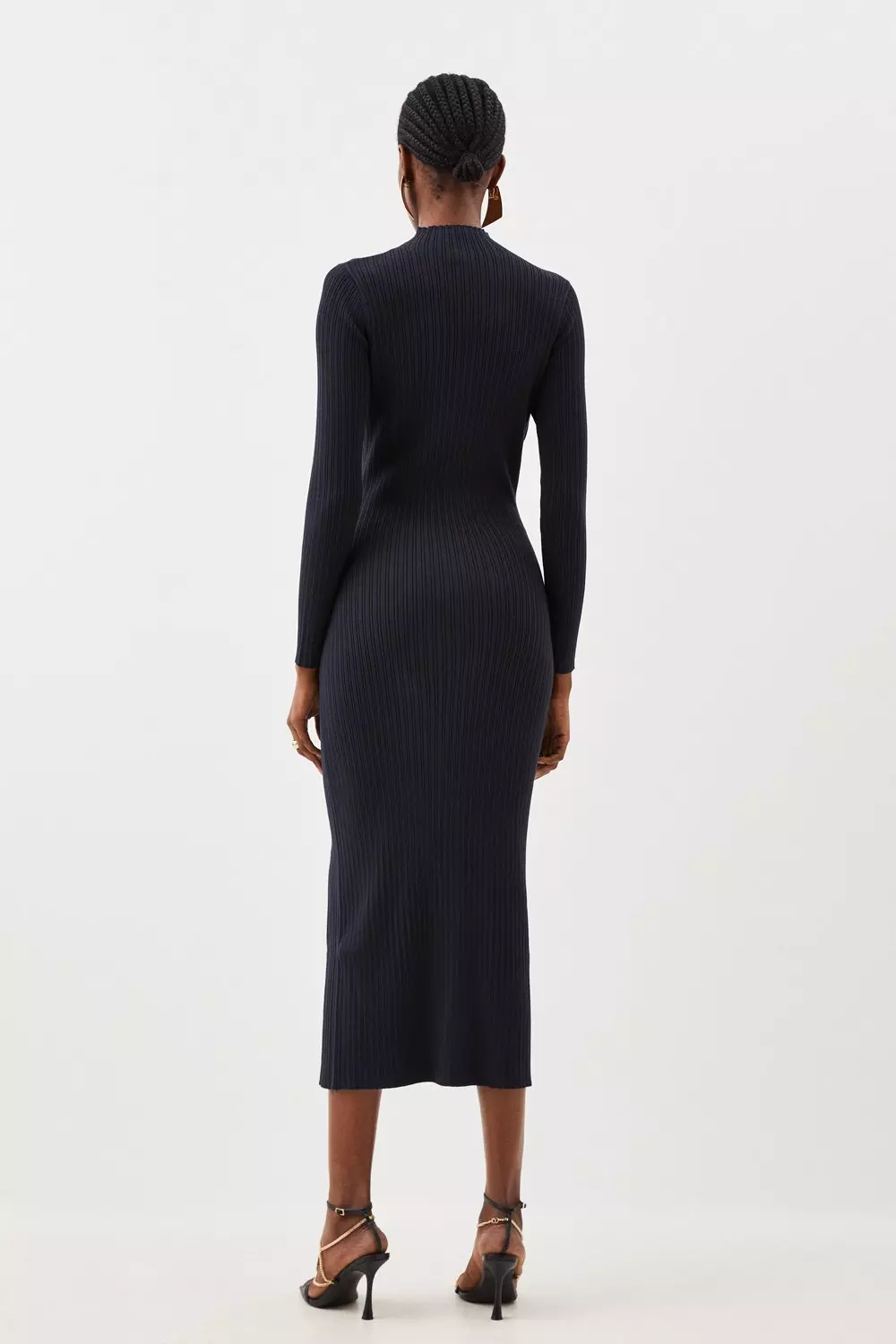 Karen millen ribbed sale fitted knit dress